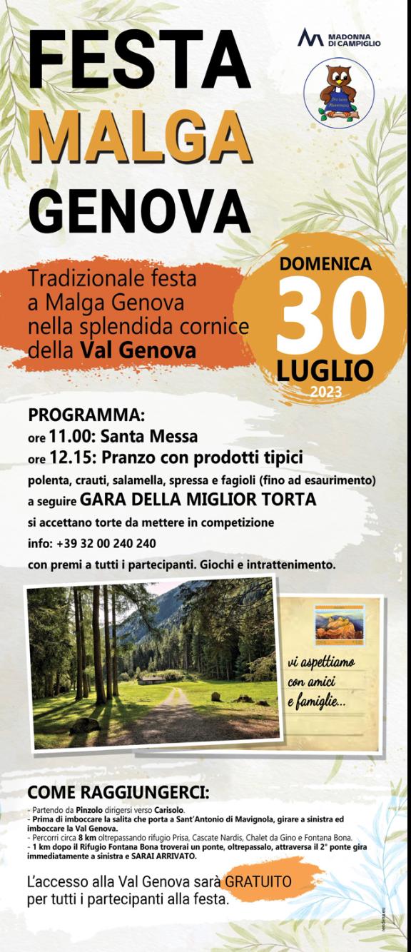 Domenica 30 luglio – Festa Malga Genova