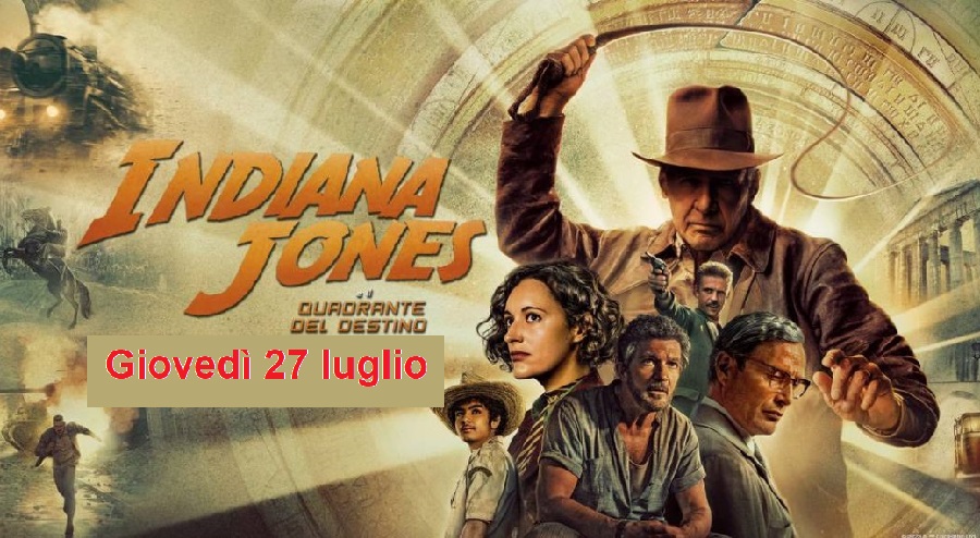 Cinema a Pinzolo – Domenica 13 agosto ore 21: INDIANA JONES e il quadrante del destino al Paladolomiti