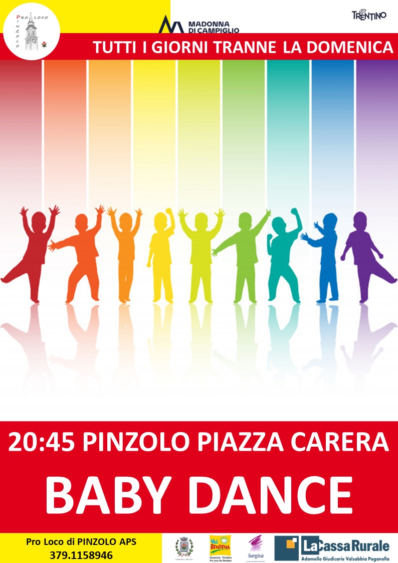L’Estate è Pinzolo: tutte le sere (tranne la domenica) alle 20.45 “Baby dance” in piazza Carera