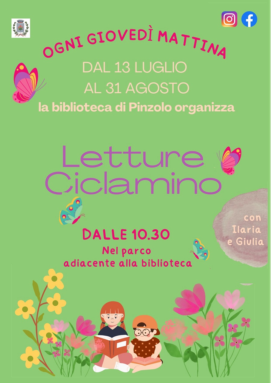 “Letture Ciclamino” ogni giovedì mattina dal 13 luglio al 31 agosto 2023