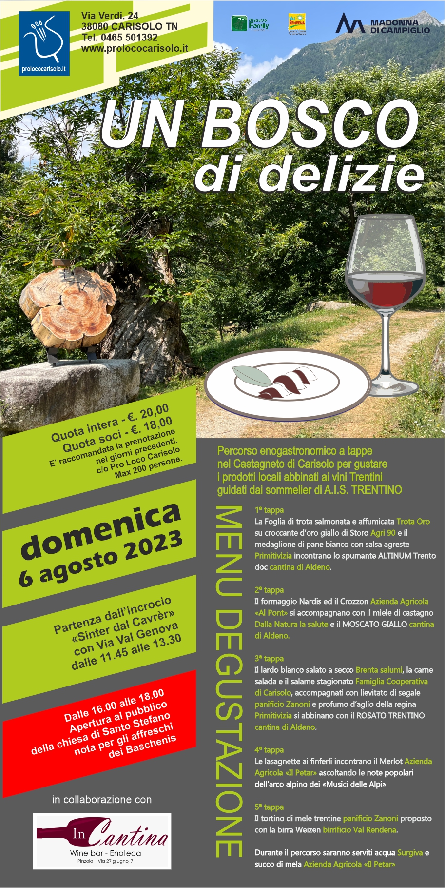 Carisolo: “UN BOSCO DI DELIZIE” Domenica 6 agosto