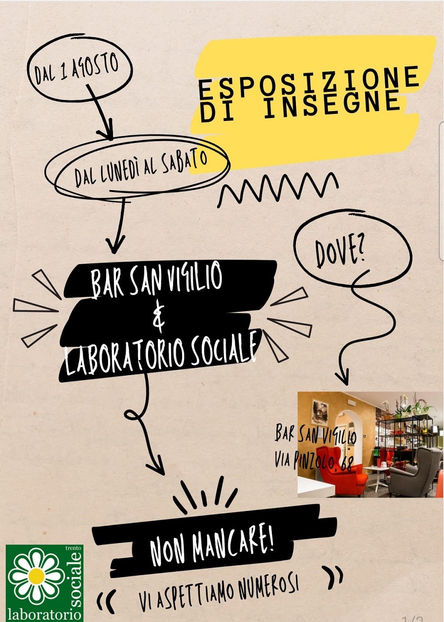 Esposizione Insegne a Tione al Bar San Vigilio