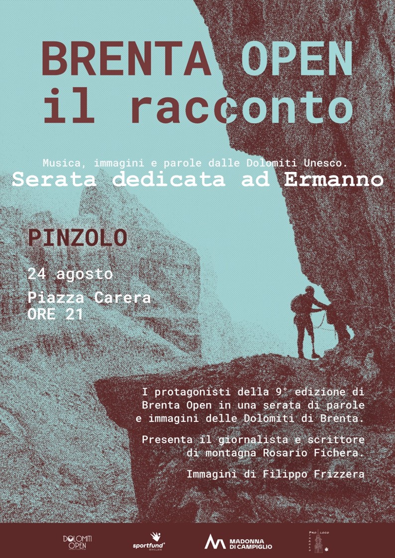 BRENTA OPEN Il racconto – Musica, immagini e parole dalle Dolomiti Unesco – Pinzolo 24 agosto ore 21 in piazza Carera