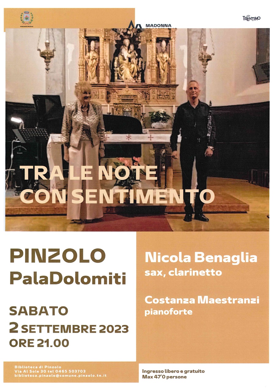 Pinzolo 2 settembre ore 21 – “Tra le note con sentimento” al Paladolomiti