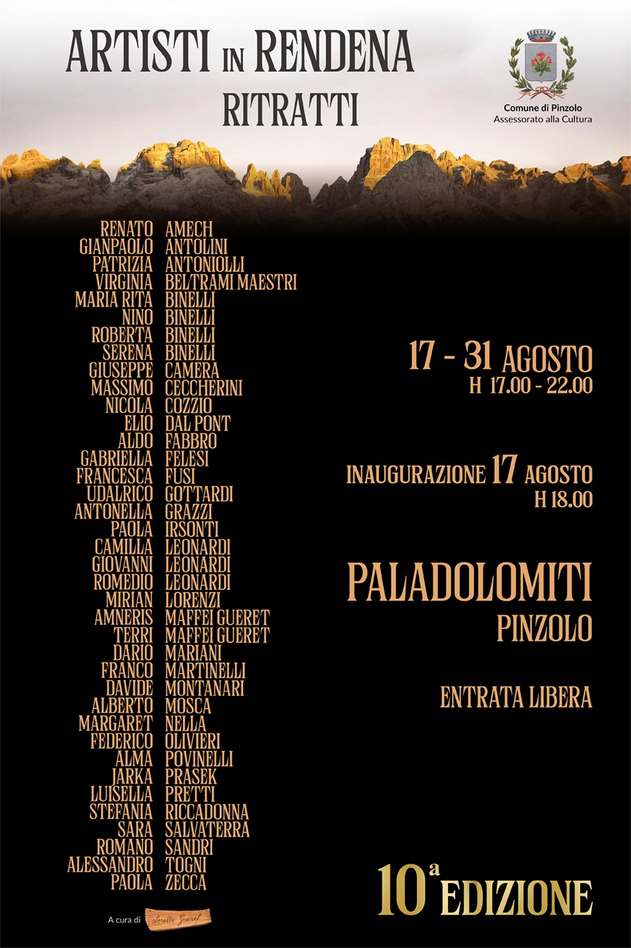 Dal 17 al 31 agosto: ARTISTI IN RENDENA – I ritratti al Paladolomiti