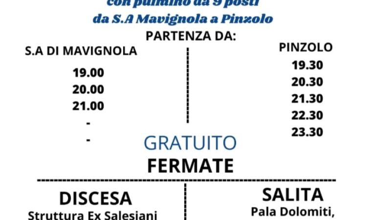 Servizio trasporto con pulmino da S.A Mavignola a Pinzolo