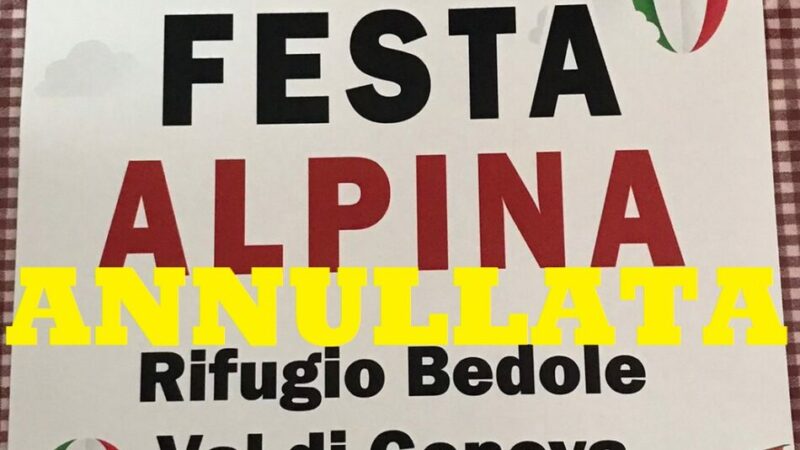 ANNULLATA la “Grande Festa Alpina” al rifugio Bedole