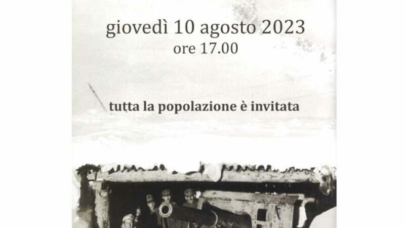 Giustino Giovedì 10 agosto ore 17 – Inaugurazione Museo guerra – Cannone Skoda