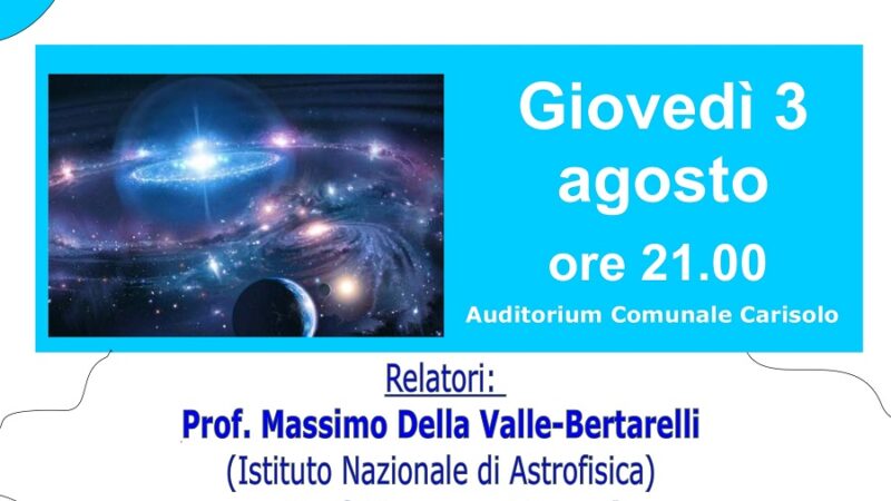 Carisolo Giovedì 3 agosto ore 21 – Serata di Astrofisica