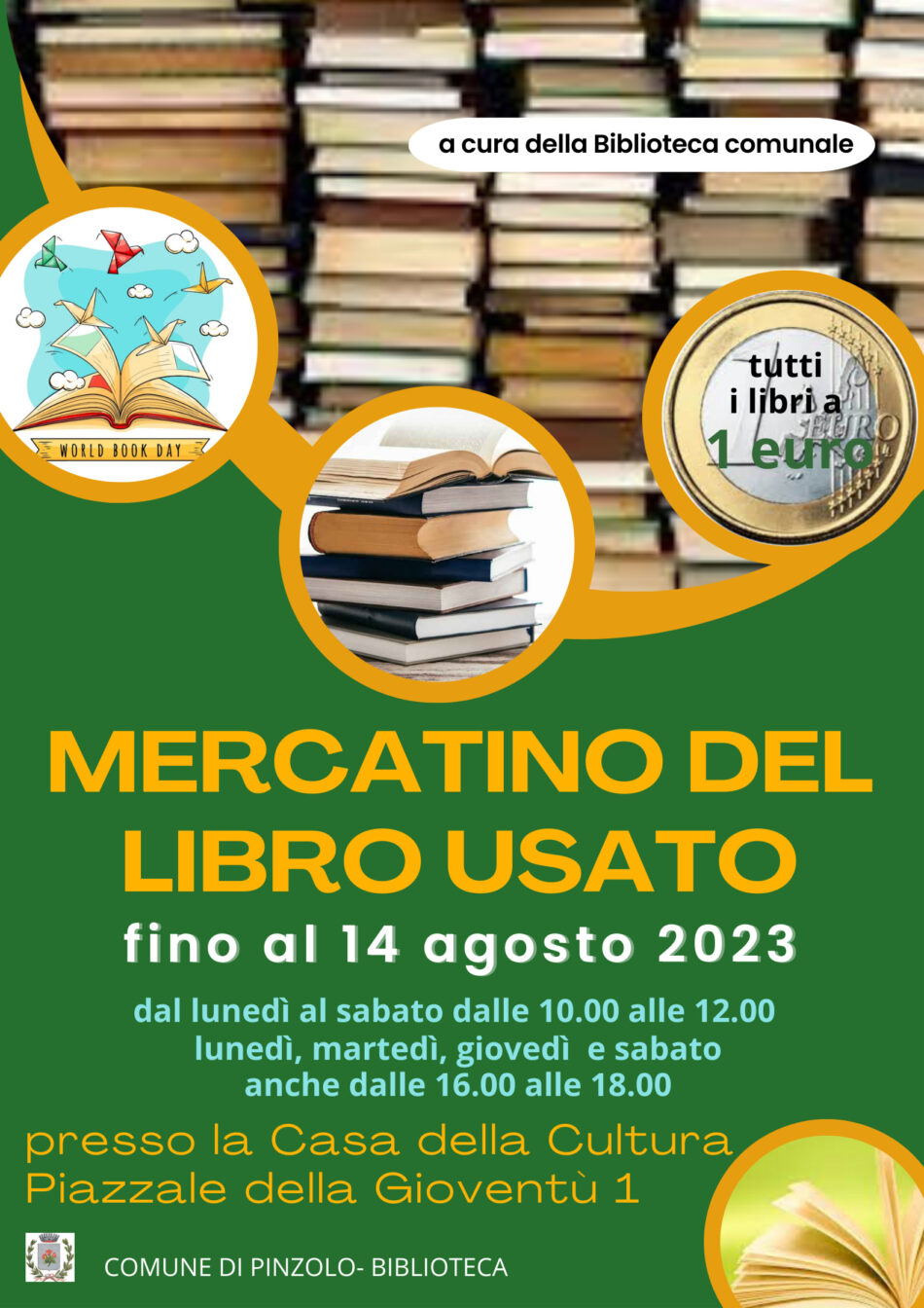 Pinzolo Casa della Cultura fino al 14 agosto – Mercatino del libro usato