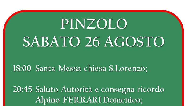 Pinzolo Sabato 26 agosto – “PENNE NERE PER SEMPRE”