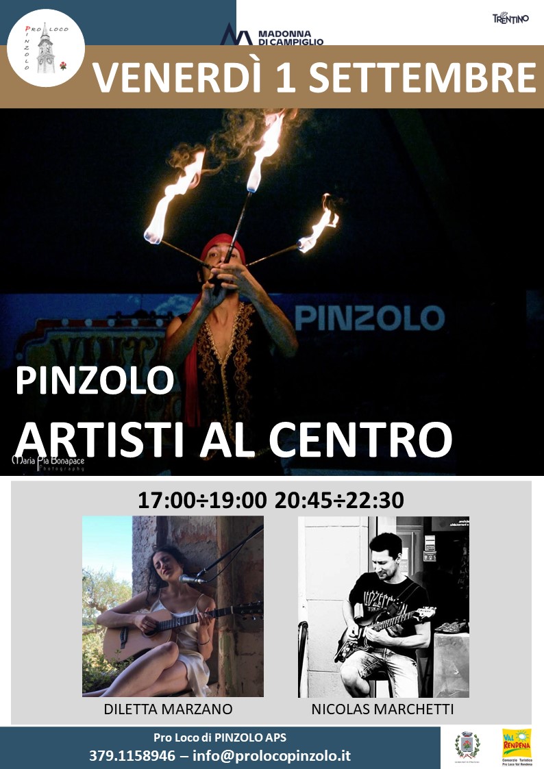 L’Estate è Pinzolo – Venerdì 1 settembre dalle 17 ARTISTI AL CENTRO