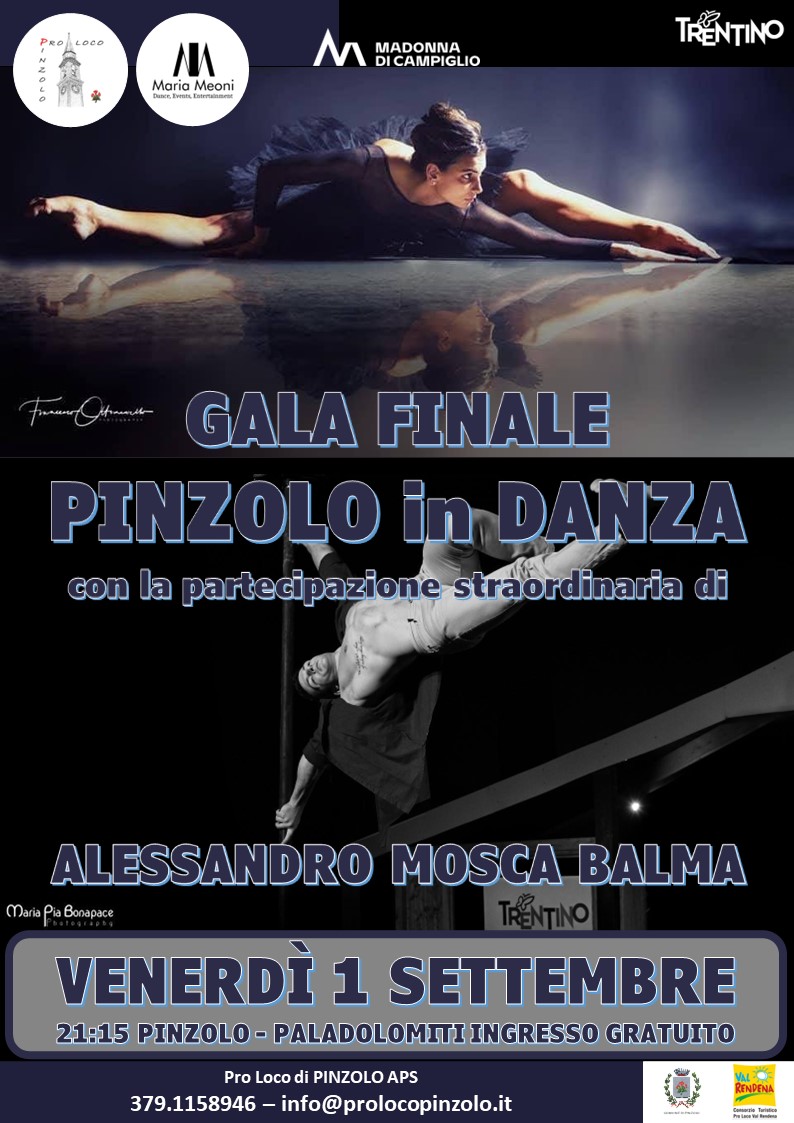 L’Estate è Pinzolo – Venerdì 1 settembre ore 21.15 GALA FINALE “Pinzolo in Danza” al Paladolomiti