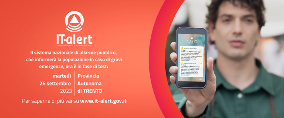 IT-alert, in Trentino il test del nuovo sistema di allarme pubblico