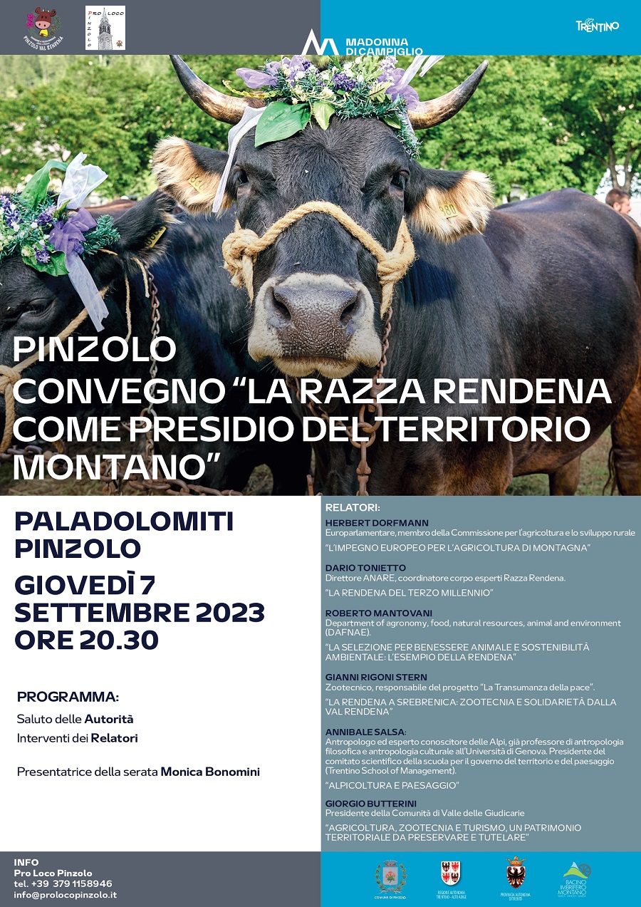 Pinzolo: Cresce l’attesa per il Convegno sulla razza Rendena – Giovedì 7 settembre ore 20.30 al Paladolomiti