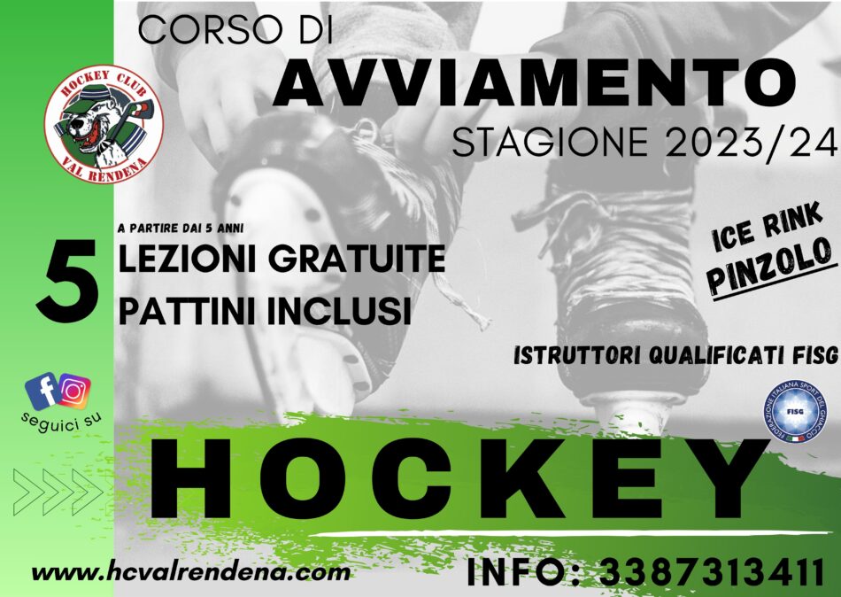 Riprendono a settembre i corsi di avviamento all’Hockey