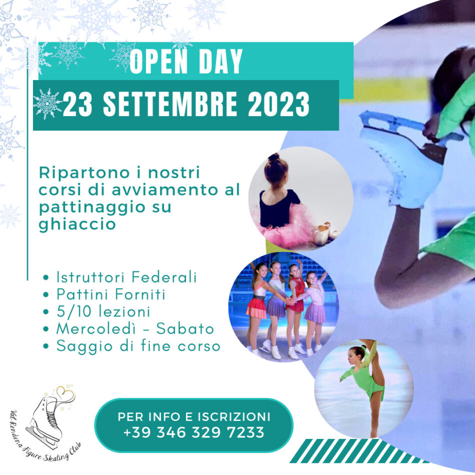 OPEN DAY di PATTINAGGIO ARTISTICO del 23 settembre