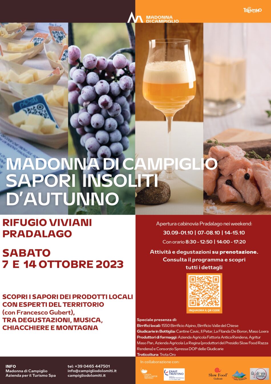 Madonna di Campiglio – Sabato 7 e 14 ottobre Rifugio Viviani Pradalago “Sapori insoliti d’autunno”