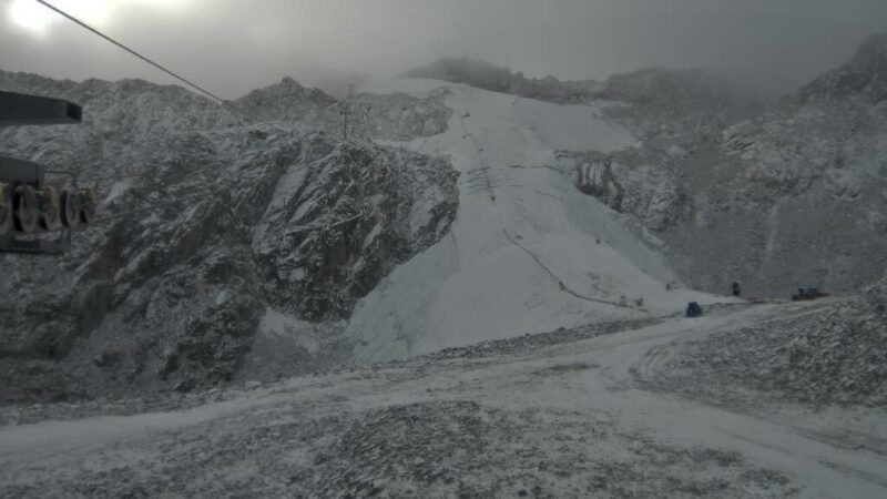 E’ arrivata la prima neve al ghiacciaio Presena