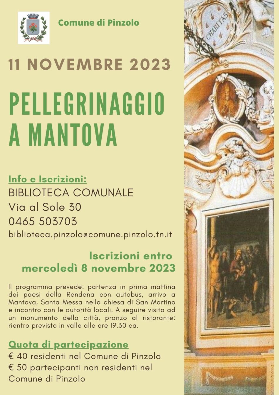 11 novembre – Pellegrinaggio a Mantova