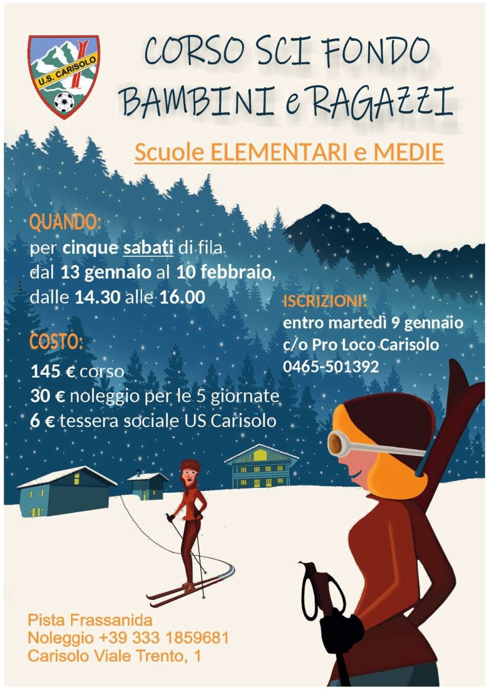 Corsi di sci di fondo a Carisolo