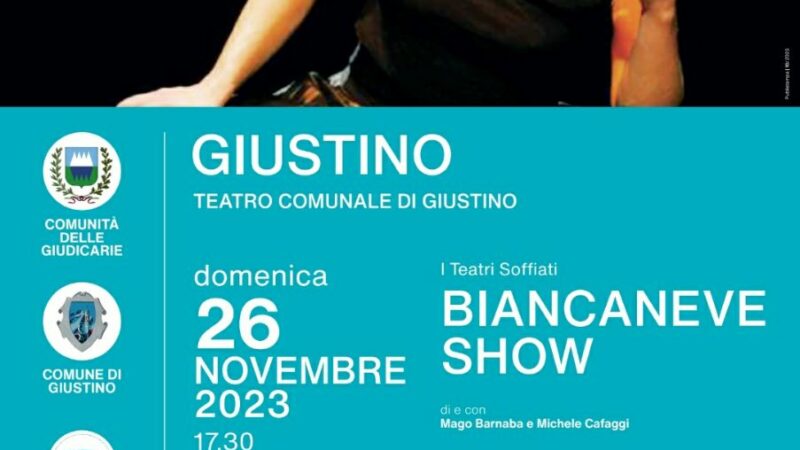 “Biancaneve Show” – 26 novembre ore 17.30 – Teatro comunale di Giustino
