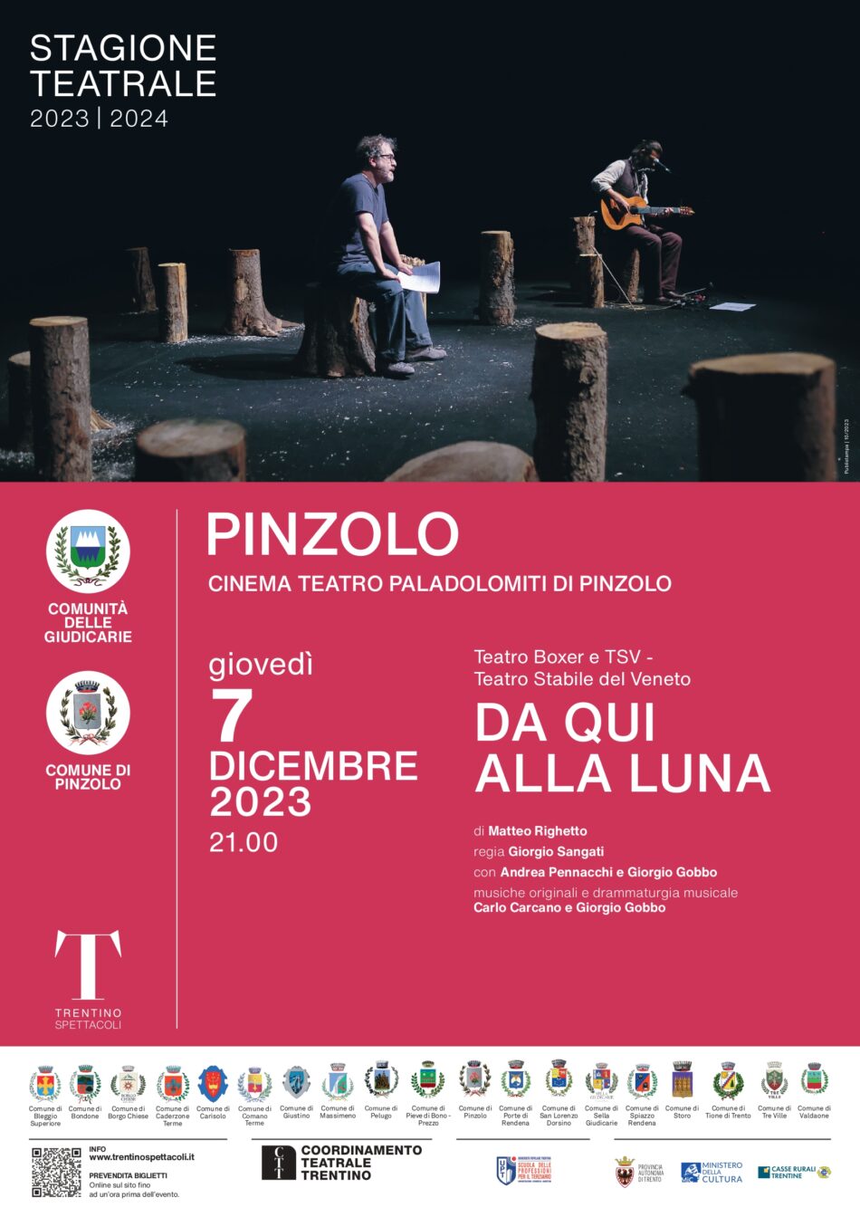 Paladolomiti Giovedì 7 dicembre ore 21 – “Da qui alla luna” spettacolo con Andrea Pennacchi