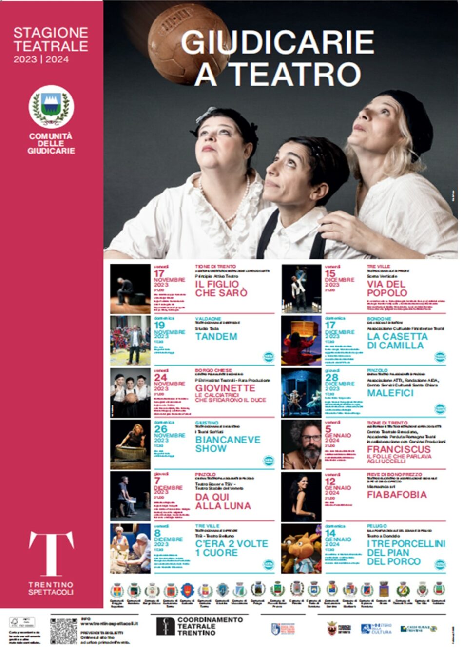 Giudicarie a teatro – Inizierà venerdì 17 novembre, a Tione, la rassegna teatrale