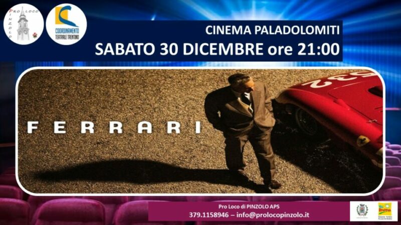 Torna il grande cinema a Pinzolo: domani appuntamento alle 17.30 con “Wonka” e alle 21 con “Ferrari”