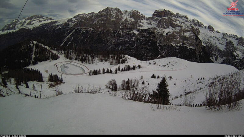 Ecco le immagini in diretta delle piste della skiarea Campiglio
