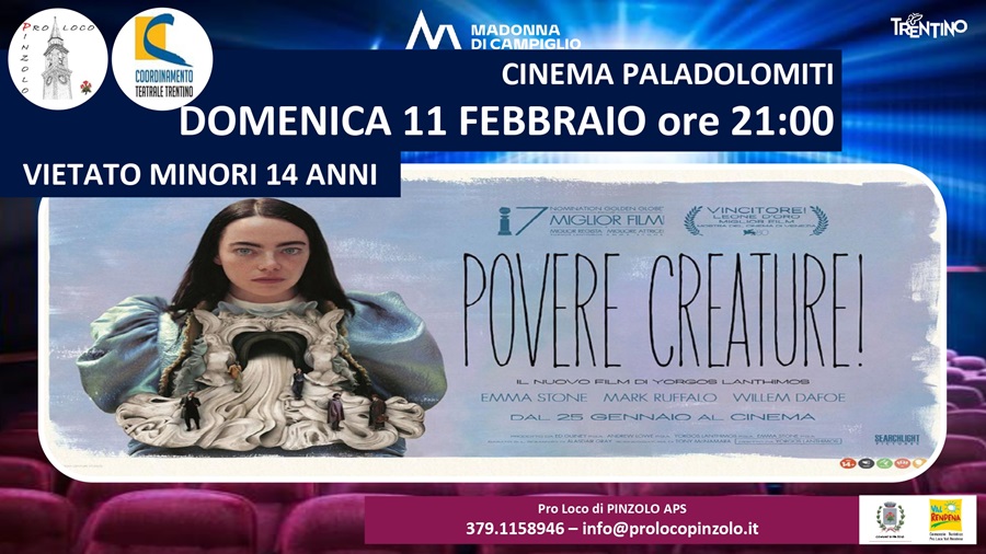 Cinema a Pinzolo – “Povere creature” Domenica 11 febbraio ore 21