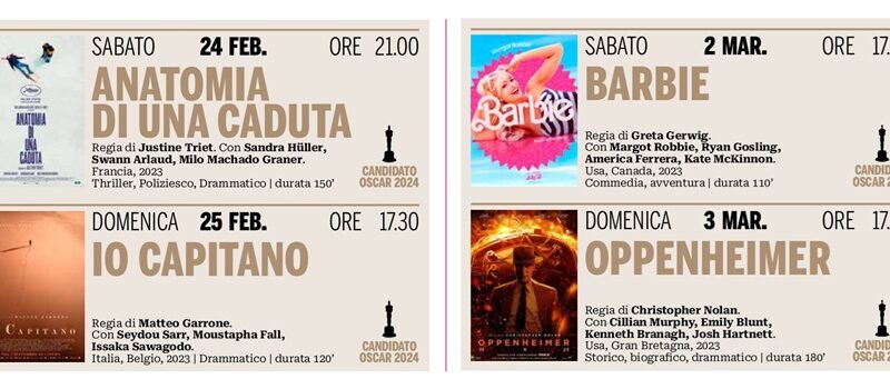Aspettando gli Oscar 2024 – I grandi film a Pinzolo da Sabato 24 febbraio a Domenica 3 marzo