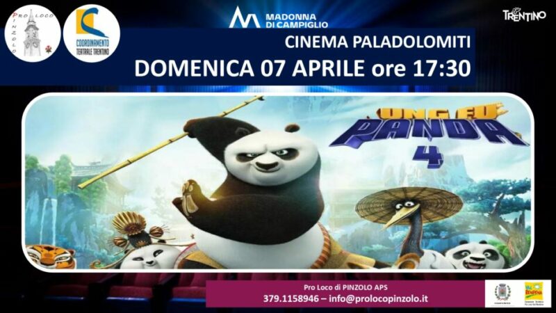 “Kung Fu Panda 4” al Paladolomiti di Pinzolo Domenica 7 aprile ore 17.30