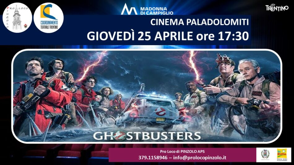Cinema a Pinzolo: “Ghostbusters – Minaccia Glaciale” Giovedì 25 aprile ore 17.30