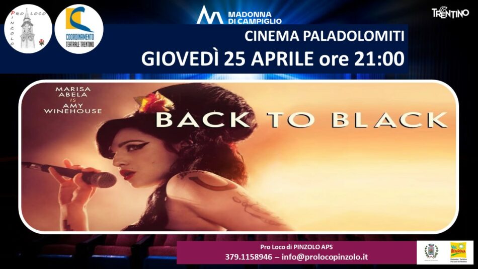 Cinema a Pinzolo: “Back to Black” Giovedì 25 aprile ore 21.00