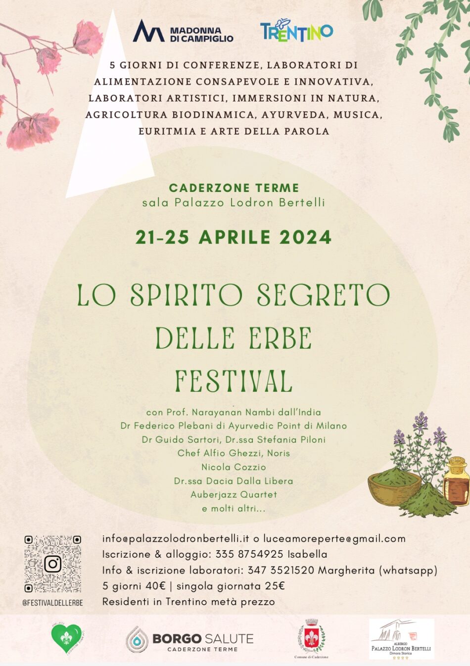 Lo spirito segreto delle erbe Festival” Caderzone Terme 21/25 aprile