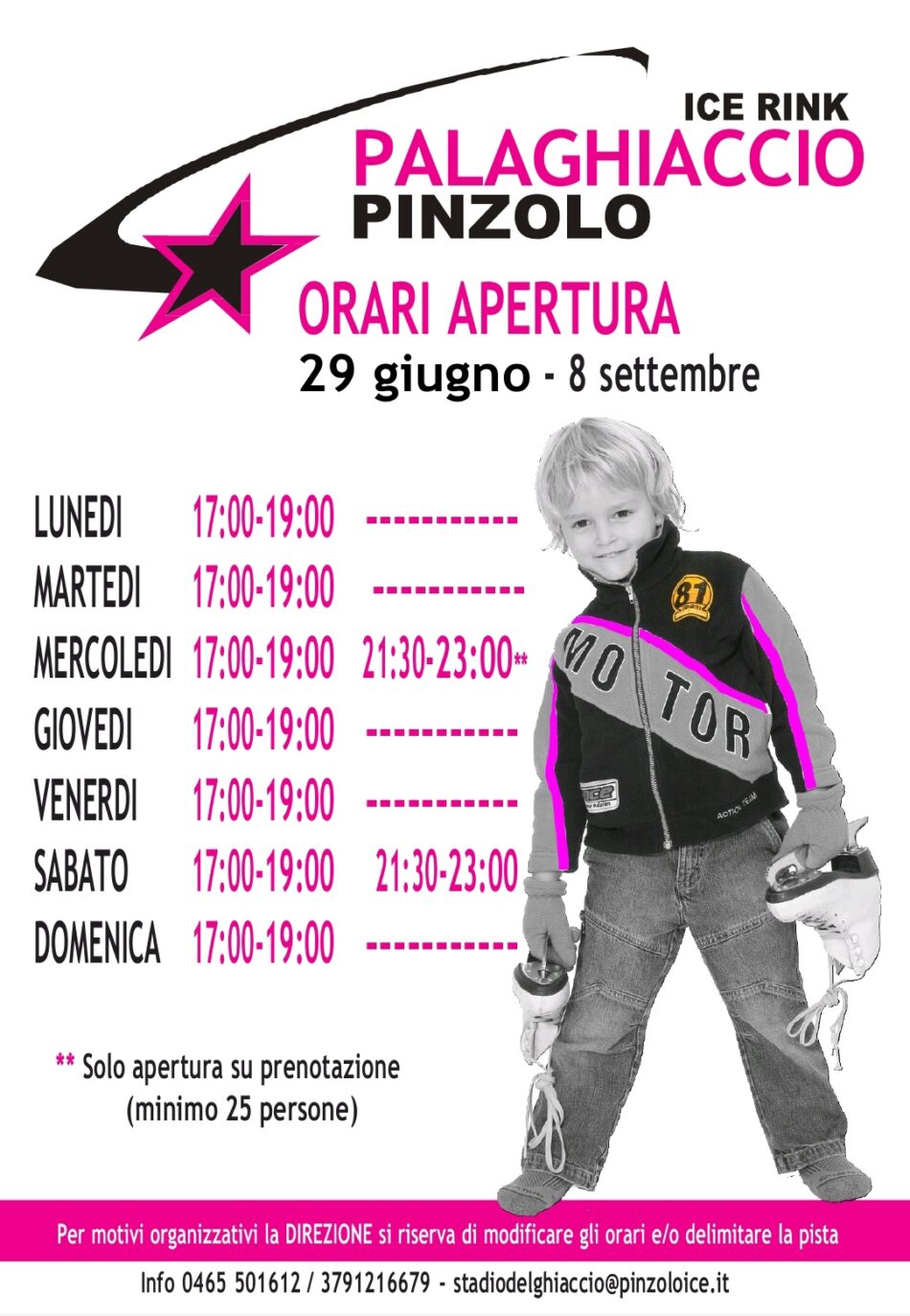 Palaghiaccio Pinzolo: orario di apertura estate 2024