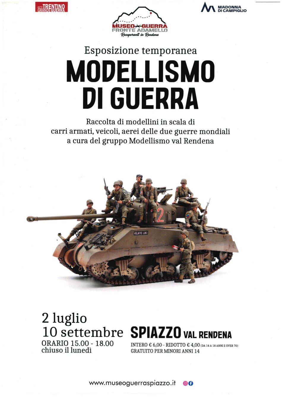 Spiazzo “Modellismo di guerra” Esposizione temporanea dal 2 luglio al 10 settembre 2024