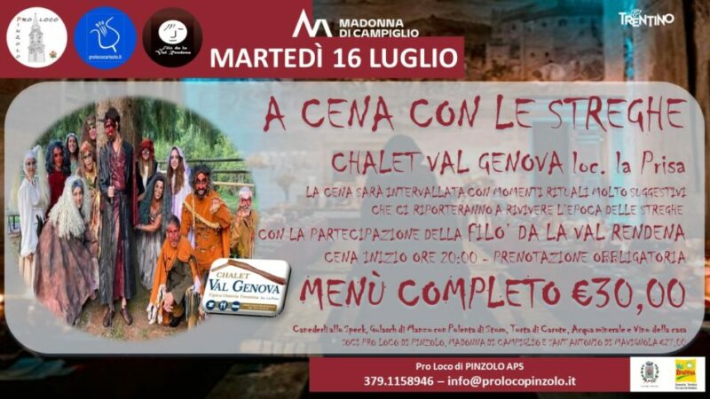 “A cena con le streghe” Martedì 16 luglio