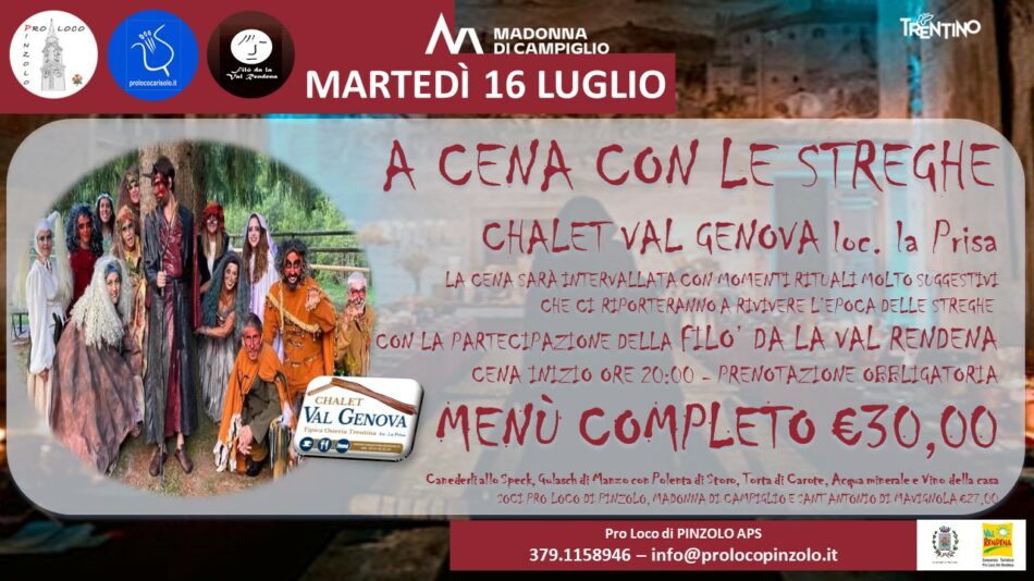“A cena con le streghe” Martedì 16 luglio