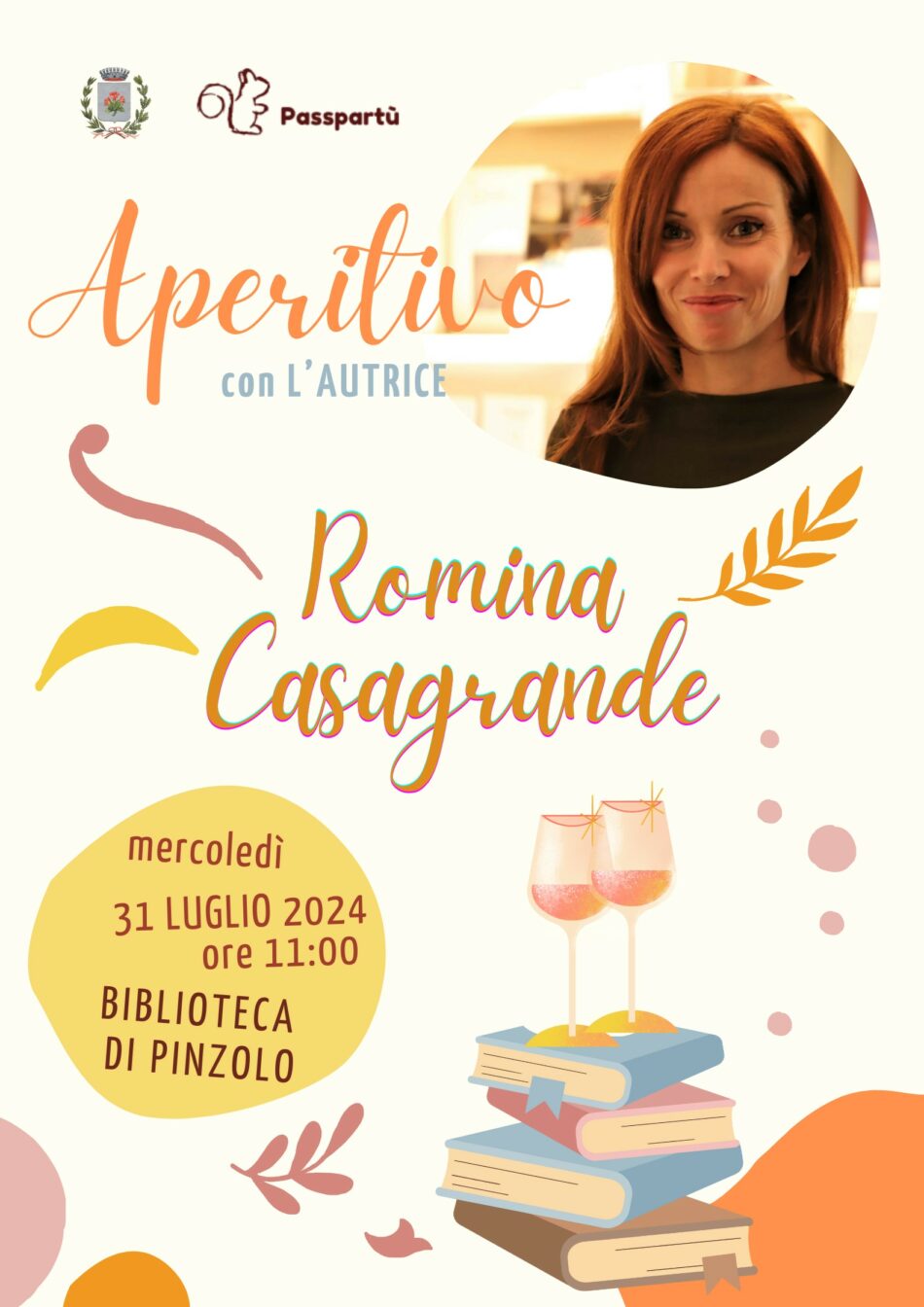 Biblioteca Pinzolo Mercoledì 31 luglio ore 11 “Aperitivo con l’autrice Romina Casagrande”