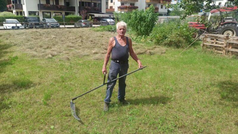 Felice Maturi Pladun: da quasi 80 anni sfalcia prati per le Rendene