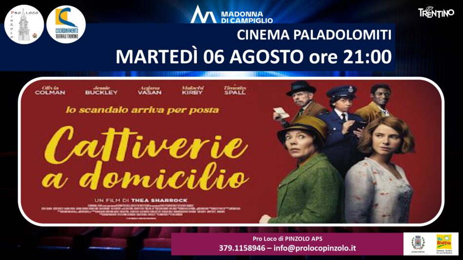 Cinema a Pinzolo Martedì 6 agosto ore 21 “Cattiverie a domicilio” film a 3,50 euro