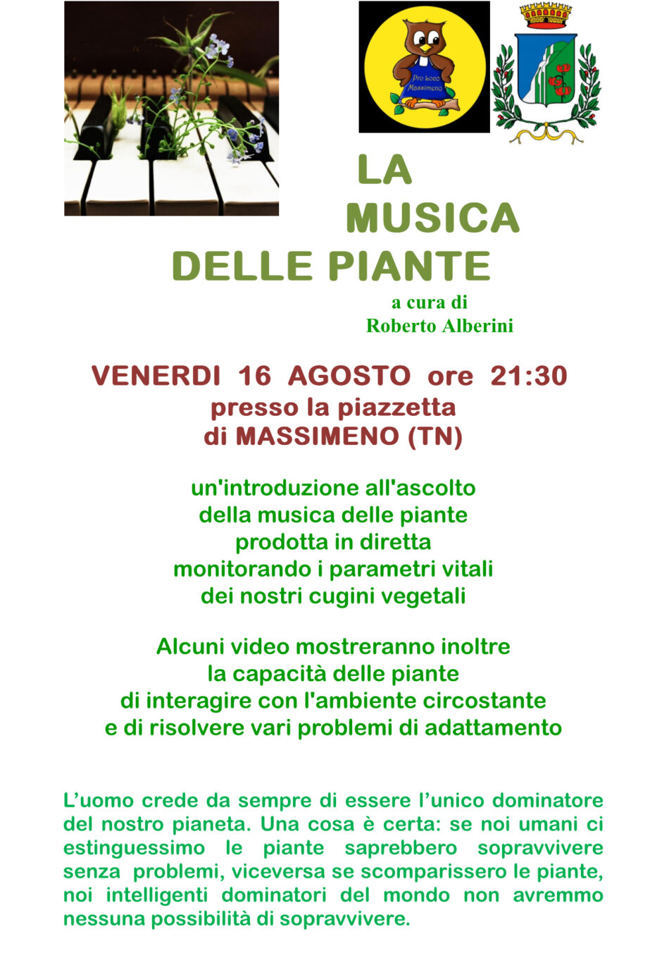 Massimeno Venerdì 16 agosto “La musica delle piante”