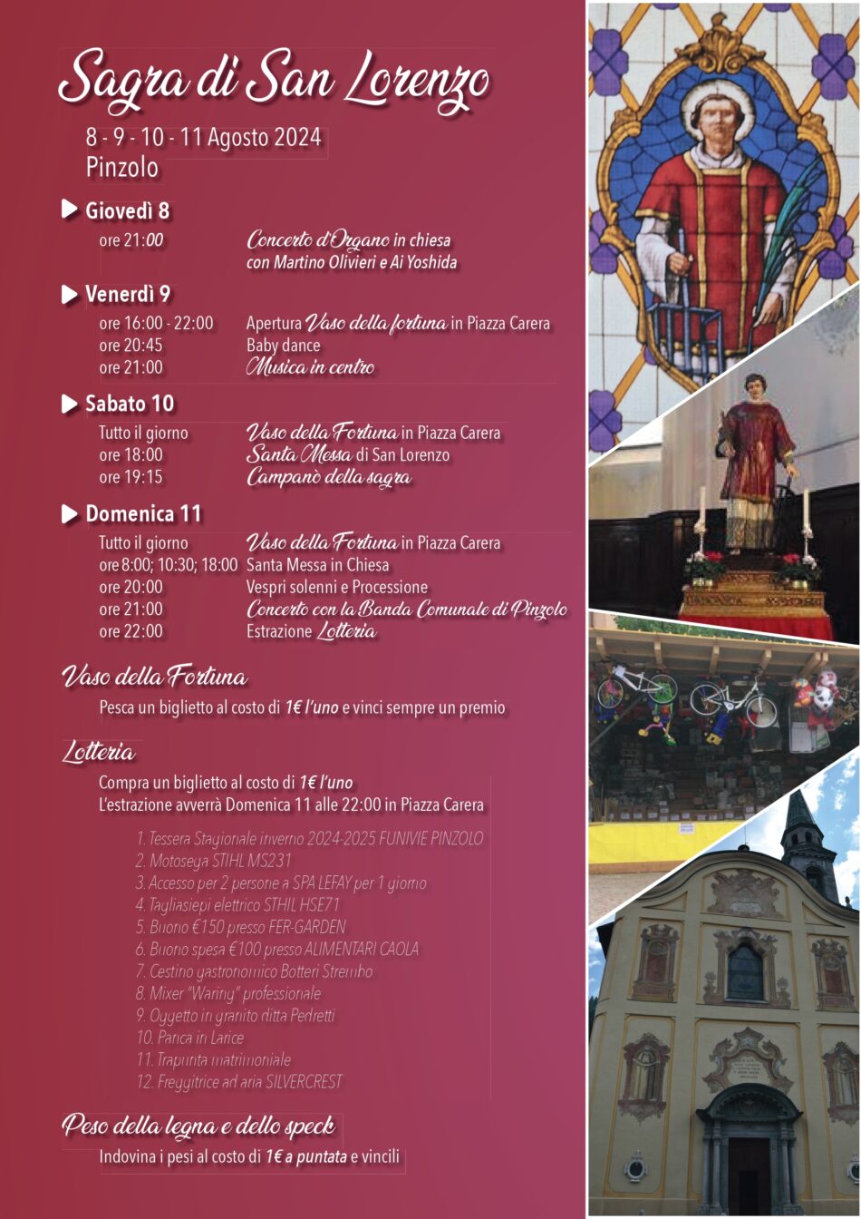 Pinzolo 8-9-10-11 Agosto – “Sagra di San Lorenzo”