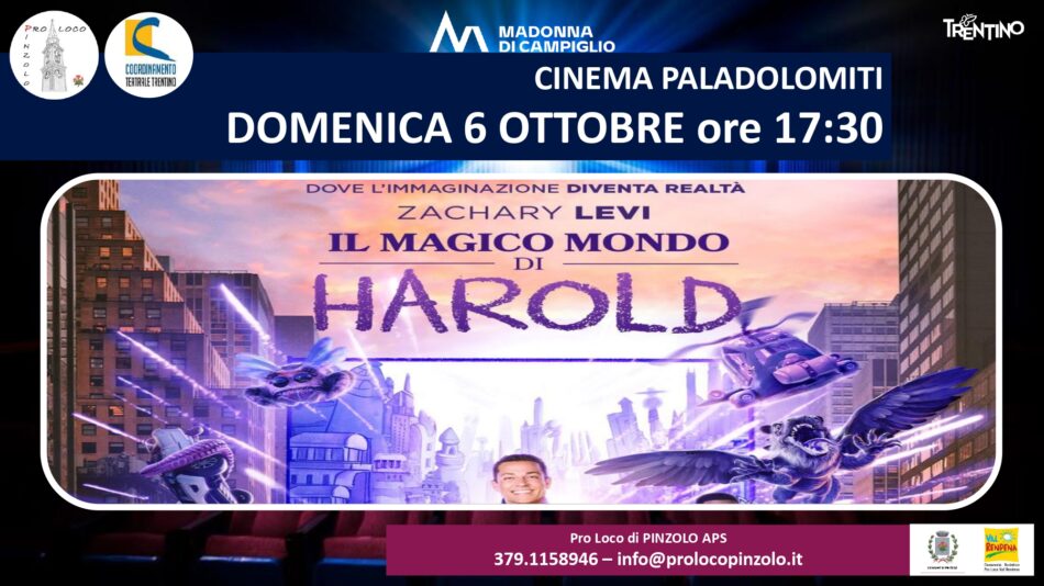 Cinema a Pinzolo: Il magico mondo di Harold” Domenica 6 ottobre ore 17.30