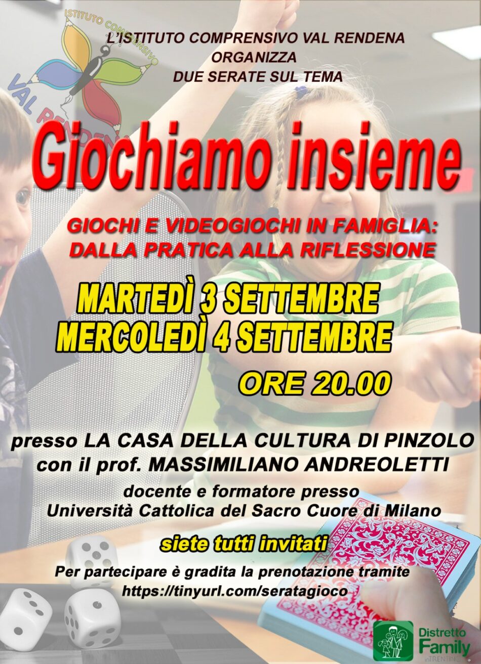 Pinzolo 3-4 settembre ore 20 “Giochiamo insieme”