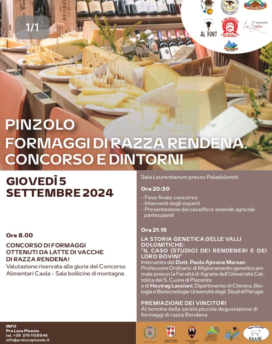 Pinzolo Giovedì 5 settembre “Formaggi di razza Rendena. Concorso e… dintorni”