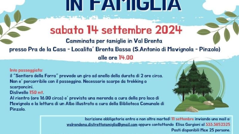 #CAMMINARE IN FAMIGLIA 2024 – Sabato 14 settembre