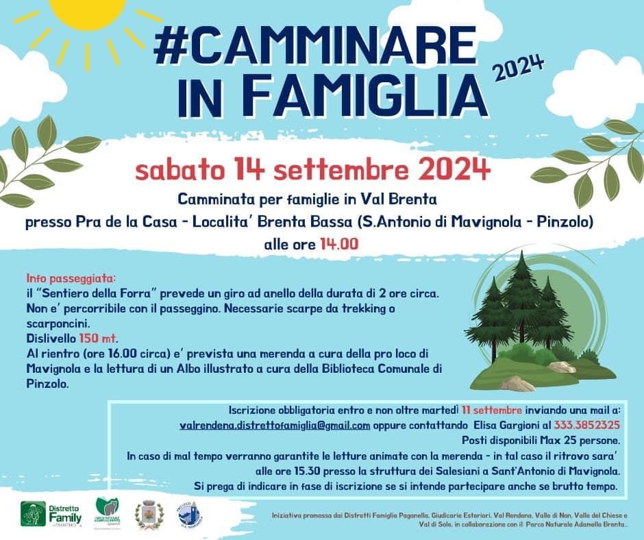 #CAMMINARE IN FAMIGLIA 2024 – Sabato 14 settembre